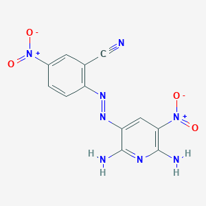 molecular formula C12H8N8O4 B15462432 2-[(E)-(2,6-Diamino-5-nitropyridin-3-yl)diazenyl]-5-nitrobenzonitrile CAS No. 61100-38-7