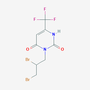 molecular formula C8H7Br2F3N2O2 B15462435 3-(2,3-Dibromopropyl)-6-(trifluoromethyl)pyrimidine-2,4(1H,3H)-dione CAS No. 61531-31-5