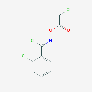 2-Chloro-N-[(chloroacetyl)oxy]benzene-1-carboximidoyl chloride