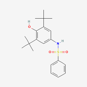 molecular formula C20H27NO3S B15462482 N-(3,5-Di-tert-butyl-4-hydroxyphenyl)benzenesulfonamide CAS No. 61551-45-9