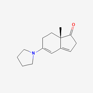 molecular formula C14H19NO B15462487 (7aS)-7a-Methyl-5-(pyrrolidin-1-yl)-2,6,7,7a-tetrahydro-1H-inden-1-one CAS No. 61364-69-0