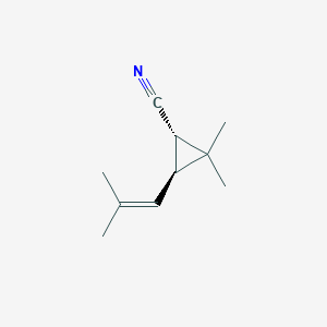 molecular formula C10H15N B15462525 Cyclopropanecarbonitrile, 2,2-dimethyl-3-(2-methyl-1-propenyl)-, trans- CAS No. 61057-36-1