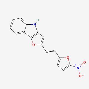 molecular formula C16H10N2O4 B15462547 2-[2-(5-Nitrofuran-2-YL)ethenyl]-4H-furo[3,2-B]indole CAS No. 61082-87-9