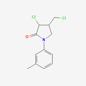 molecular formula C12H13Cl2NO B15462639 3-Chloro-4-(chloromethyl)-1-(3-methylphenyl)pyrrolidin-2-one CAS No. 61213-50-1