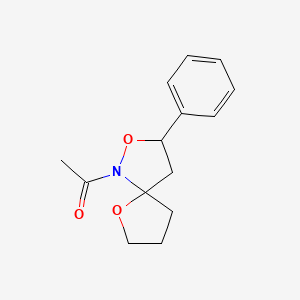 molecular formula C14H17NO3 B15462691 1-(3-Phenyl-2,6-dioxa-1-azaspiro[4.4]nonan-1-yl)ethan-1-one CAS No. 61330-18-5