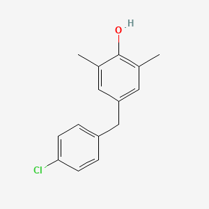 molecular formula C15H15ClO B15462715 4-[(4-Chlorophenyl)methyl]-2,6-dimethylphenol CAS No. 61259-75-4