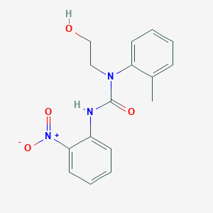 molecular formula C16H17N3O4 B15462722 Urea, N-(2-hydroxyethyl)-N-(2-methylphenyl)-N'-(2-nitrophenyl)- CAS No. 61293-78-5