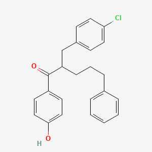 molecular formula C24H23ClO2 B15462804 2-[(4-Chlorophenyl)methyl]-1-(4-hydroxyphenyl)-5-phenylpentan-1-one CAS No. 61022-44-4