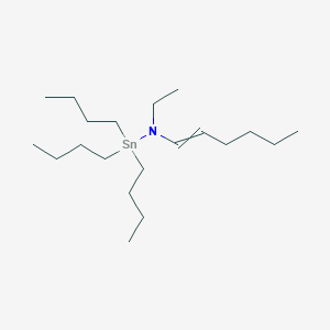 molecular formula C20H43NSn B15462834 1,1,1-Tributyl-N-ethyl-N-(hex-1-en-1-yl)stannanamine CAS No. 61385-66-8