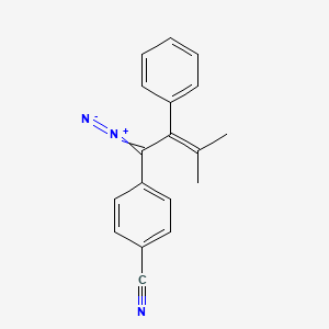 4-(1-Diazo-3-methyl-2-phenylbut-2-en-1-yl)benzonitrile