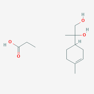 molecular formula C13H24O4 B15462998 2-(4-Methylcyclohex-3-en-1-yl)propane-1,2-diol;propanoic acid CAS No. 61604-19-1