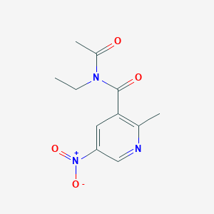 molecular formula C11H13N3O4 B15463003 N-Acetyl-N-ethyl-2-methyl-5-nitropyridine-3-carboxamide CAS No. 60524-47-2