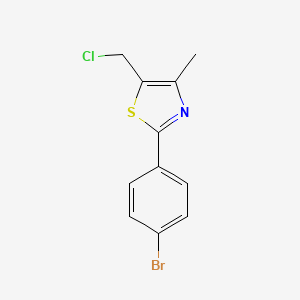 molecular formula C11H9BrClNS B15463009 Thiazole, 2-(4-bromophenyl)-5-(chloromethyl)-4-methyl- CAS No. 61291-98-3