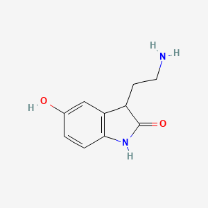 molecular formula C10H12N2O2 B15463016 3-(2-Aminoethyl)-5-hydroxy-1,3-dihydro-2H-indol-2-one CAS No. 61238-28-6