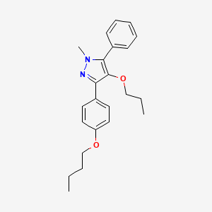 molecular formula C23H28N2O2 B15463167 3-(4-Butoxyphenyl)-1-methyl-5-phenyl-4-propoxy-1H-pyrazole CAS No. 60627-77-2