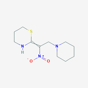 molecular formula C11H19N3O2S B15463191 2-[1-Nitro-2-(piperidin-1-yl)ethylidene]-1,3-thiazinane CAS No. 60822-33-5