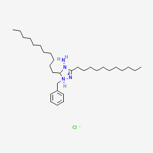 molecular formula C31H57ClN4 B15463316 4-Amino-1-benzyl-3,5-diundecyl-4,5-dihydro-1H-1,2,4-triazol-1-ium chloride CAS No. 59944-51-3