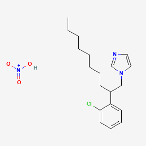 molecular formula C19H28ClN3O3 B15463428 1-[2-(2-Chlorophenyl)decyl]imidazole;nitric acid CAS No. 58830-83-4