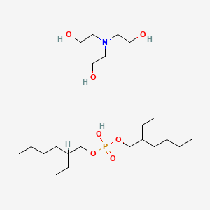 molecular formula C16H35O4P.C6H15NO3<br>C22H50NO7P B15463443 Di-2-ethylhexyl hydrogen phosphate, triethanolamine salt CAS No. 59965-28-5