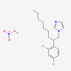 molecular formula C18H25Cl2N3O3 B15463447 1-[2-(2,4-Dichlorophenyl)nonyl]imidazole;nitric acid CAS No. 58831-43-9