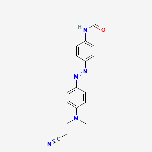 molecular formula C18H19N5O B15463462 N-{4-[(E)-{4-[(2-Cyanoethyl)(methyl)amino]phenyl}diazenyl]phenyl}acetamide CAS No. 59527-99-0