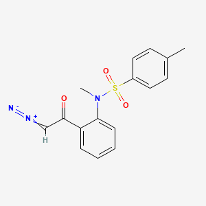 molecular formula C16H15N3O3S B15463507 2-Diazonio-1-{2-[methyl(4-methylbenzene-1-sulfonyl)amino]phenyl}ethen-1-olate CAS No. 61153-62-6