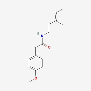 molecular formula C15H21NO2 B15463598 2-(4-Methoxyphenyl)-N-(3-methylpent-3-en-1-yl)acetamide CAS No. 60355-98-8