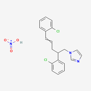 molecular formula C20H19Cl2N3O3 B15463704 1-[2,5-Bis(2-chlorophenyl)pent-4-enyl]imidazole;nitric acid CAS No. 59666-70-5