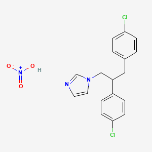 molecular formula C18H17Cl2N3O3 B15463831 1-[2,3-Bis(4-chlorophenyl)propyl]imidazole;nitric acid CAS No. 59666-58-9