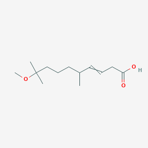 molecular formula C13H24O3 B15463974 9-Methoxy-5,9-dimethyldec-3-enoic acid CAS No. 61099-50-1