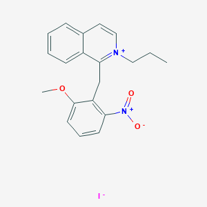 1-[(2-Methoxy-6-nitrophenyl)methyl]-2-propylisoquinolin-2-ium iodide