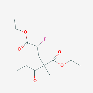 molecular formula C13H21FO5 B15464134 Diethyl 4-fluoro-2-methyl-2-propanoylpentanedioate CAS No. 57504-66-2