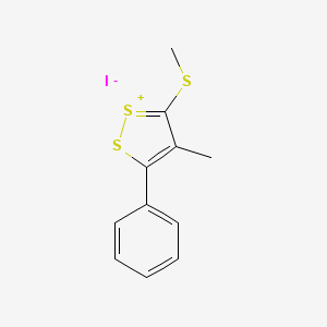 molecular formula C11H11IS3 B15464140 (Z)-Methyl(4-methyl-5-phenyl-3H-1,2-dithiol-3-ylidene)sulfanium iodide CAS No. 59704-68-6