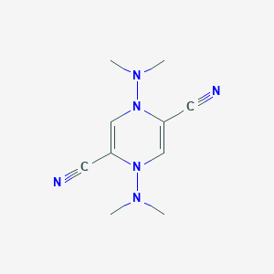 molecular formula C10H14N6 B15464273 1,4-Bis(dimethylamino)pyrazine-2,5-dicarbonitrile CAS No. 58303-61-0