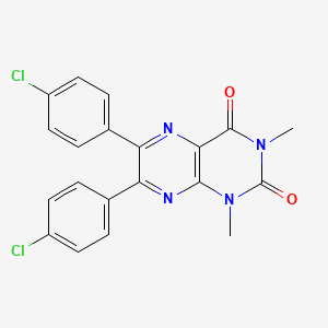 molecular formula C20H14Cl2N4O2 B15464326 6,7-Bis(4-chlorophenyl)-1,3-dimethylpteridine-2,4(1H,3H)-dione CAS No. 60333-35-9