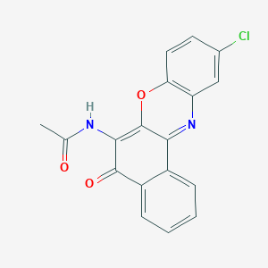 molecular formula C18H11ClN2O3 B15464372 Acetamide, N-(10-chloro-5-oxo-5H-benzo[a]phenoxazin-6-yl)- CAS No. 58907-75-8