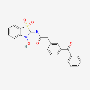 2-(3-Benzoylphenyl)-N-(3-hydroxy-1,1-dioxo-1,3-dihydro-2H-1lambda~6~,3-benzothiazol-2-ylidene)acetamide