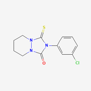 molecular formula C12H12ClN3OS B15464518 1H-(1,2,4)Triazolo(1,2-a)pyridazin-1-one, 2-(3-chlorophenyl)hexahydro-3-thioxo- CAS No. 58744-69-7