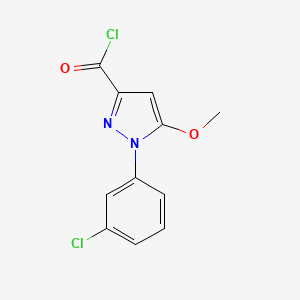 molecular formula C11H8Cl2N2O2 B15464560 1-(3-Chlorophenyl)-5-methoxy-1H-pyrazole-3-carbonyl chloride CAS No. 60094-62-4