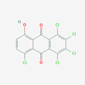 molecular formula C14H3Cl5O3 B15464677 1,2,3,4,5-Pentachloro-8-hydroxyanthracene-9,10-dione CAS No. 59359-66-9