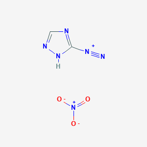 molecular formula C2H2N6O3 B15464679 1H-1,2,4-Triazole-3-diazonium, nitrate CAS No. 59104-93-7