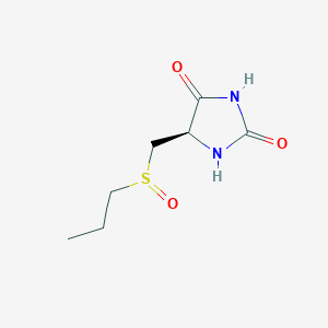 molecular formula C7H12N2O3S B15464738 (5R)-5-[(Propane-1-sulfinyl)methyl]imidazolidine-2,4-dione CAS No. 60890-90-6