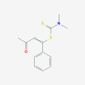 3-Oxo-1-phenylbut-1-en-1-yl dimethylcarbamodithioate