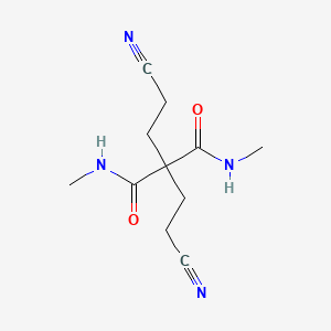 molecular formula C11H16N4O2 B15464809 2,2-Bis(2-cyanoethyl)-N~1~,N~3~-dimethylpropanediamide CAS No. 59709-13-6