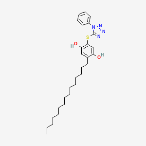 molecular formula C28H40N4O2S B15464829 2-Pentadecyl-5-[(1-phenyl-2,3-dihydro-1H-tetrazol-5-yl)sulfanyl]cyclohexa-2,5-diene-1,4-dione CAS No. 58962-33-7