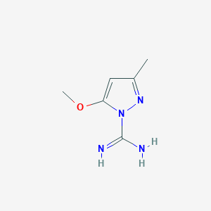 molecular formula C6H10N4O B15464880 5-Methoxy-3-methyl-1H-pyrazole-1-carboximidamide CAS No. 59253-13-3