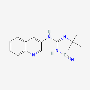 molecular formula C15H17N5 B15464948 Guanidine, 1-tert-butyl-2-cyano-3-(3-quinolyl)- CAS No. 60560-44-3