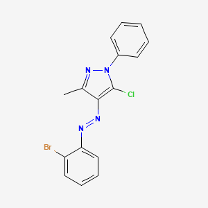 molecular formula C16H12BrClN4 B15464986 1H-Pyrazole, 4-[(2-bromophenyl)azo]-5-chloro-3-methyl-1-phenyl- CAS No. 59919-60-7