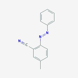 molecular formula C14H11N3 B15465001 5-Methyl-2-[(E)-phenyldiazenyl]benzonitrile CAS No. 57495-20-2