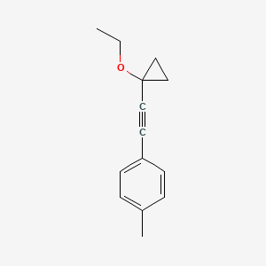 molecular formula C14H16O B15465056 1-[(1-Ethoxycyclopropyl)ethynyl]-4-methylbenzene CAS No. 60512-46-1